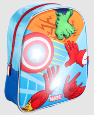 CurePink Dětský blikající batoh Marvel: 3D Avengers (objem 7,5 litrů|25 x 31 x 10 cm)