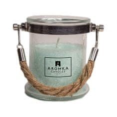 AROMKA Přírodní vonná svíčka palmová - AROMKA - Svíčka ve skle s provazem, 300 ml Vůně: Měsíček Lékařský