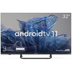 KIVI - 32', FHD, Android TV 11, Black, 1920x1080, 60 Hz, Sound by JVC, 2x8W, 27 kWh/1000h, BT5.1, HDMI ports 3