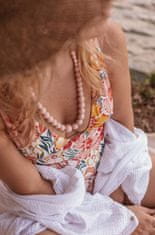 MintyWendy Náhrdelník na kojení, nošení a prořezávání zoubků Constance - kulaté korálky, růžové