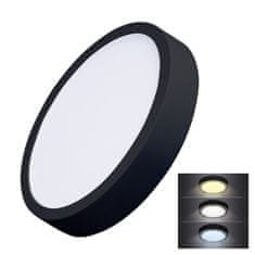Solight Solight LED mini panel CCT, přisazený, 24W, 1800lm, 3000K, 4000K, 6000K, kulatý, černá barva WD174-B