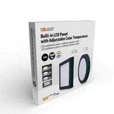 Solight Solight LED mini panel CCT, přisazený, 24W, 1800lm, 3000K, 4000K, 6000K, čtvercový, černá barva WD175-B