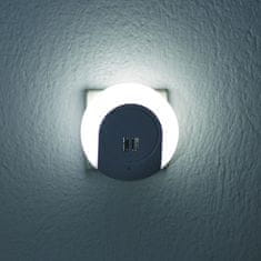 ACA ACA Lighting LED noční lampička do zásuvky 1W 4000K s 2 USB porty, světelným senzorem a vypínačem bílá plast 230V IP20 SF78LED