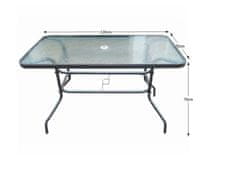 ATAN Jídelní stůl DEMAT - tvrzené sklo / ocel