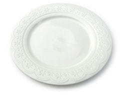Affekdesign Mělký talíř KORONKA 26 cm bílý