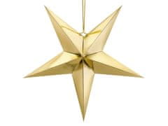 PartyDeco Závěsná dekorace Zlatá hvězda 70cm