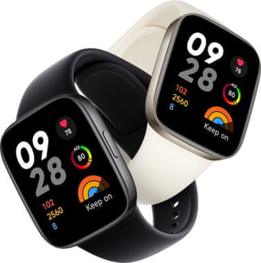 Chytré hodinky Xiaomi Redmi Watch 3 AMOLED displej výkonné chytré sportovní hodinky, dlouhá výdrž, multisport, GPS, Glonass, BDS Galileo SpO2 saturace krve kyslíkem 24h měření tepová frekvence, srdeční zóny monitoring spánku výcesystémová GPS Bluetooth 5.2 notifikace z telefonu upozornění na hovory vyměnitelný ciferník 5ATM velký displej 121 sportovních režimů sportovní režimy