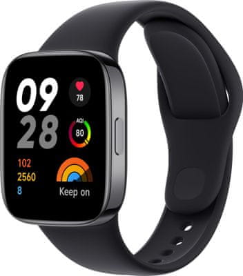 Chytré hodinky Xiaomi Redmi Watch 3 AMOLED displej výkonné chytré sportovní hodinky, dlouhá výdrž, multisport, GPS, Glonass, BDS Galileo SpO2 saturace krve kyslíkem 24h měření tepová frekvence, srdeční zóny monitoring spánku výcesystémová GPS Bluetooth 5.2 notifikace z telefonu upozornění na hovory vyměnitelný ciferník 5ATM velký displej 121 sportovních režimů sportovní režimy