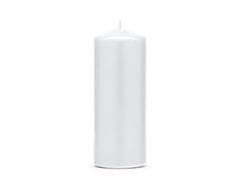 PartyDeco Válcové svíčky bíle matné 15x6cm 61ks