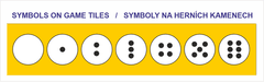 YOMENY Domino klasika -žlutý kámen, černý puntík-bílý podklad, 28 hracích kostek