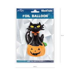 PartyPal Fóliový multibalónek Halloween Černá kočka 68x97cm