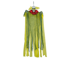 Guirca Závěsné dekorace Strašidelný klaun zelený s efekty 120cm