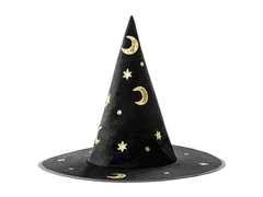 PartyDeco Čarodějnický klobouk Temná noc