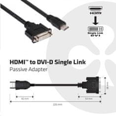 Club 3D Adaptér pasivní HDMI na DVI-D Single Link (M/F) CAC-HMD>DFD, 22cm