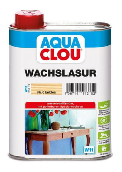 Clou Vosková vodou ředitelná lazura W11 Wachslasur, bílá, pro úpravu dřeva v interiéru, má povrch s hebkým voskovým charakterem příjemným na dotyk, světlostálá, s nábytkovou odolností, různá balení