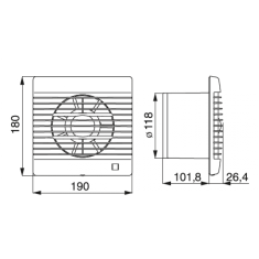 Soler&Palau Ventilátor FUTURE 120 CZ, vhodný pro koupelny, průtok 185 m³/h, otáčky 2500 min-1, IPX4, zpětná klapka, nízká spotřeba, tichý chod, bílý