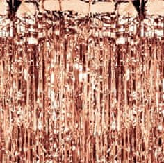 PartyPal Dlouhá párty opona růžovo-zlatá 100x250cm