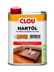 Clou Hartöl tvrdý olej na dřevo, světle hnědý, vytváří příjemný, hladký, opticky hezký povrch odolný vodě, špíně a domácím chemikáliím a je vhodný na dětské hračky a dětský nábytek, 250 ml