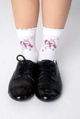 Knittex Dívčí ponožky s potiskem HANNAH DR2309 BIANCO-ZYRAFA UNI
