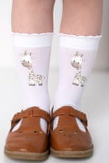 Knittex Dívčí ponožky s potiskem HANNAH DR2309 BIANCO-ZYRAFA UNI