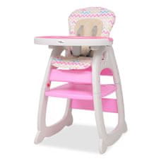 shumee VidaXL 3v1 Vysoká židle s růžovým stolem