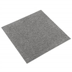 Vidaxl Kobercové podlahové dlaždice 20 ks 5 m2 50 x 50 cm šedé