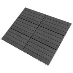 Vidaxl Terasové dlaždice 6 ks WPC 60 x 30 cm 1,08 m2 černé