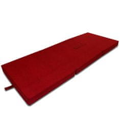 Greatstore Trojdílná skládací pěnová matrace 190x70x9 cm červená