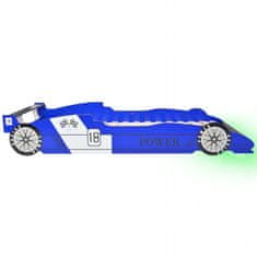 Petromila Dětská LED postel závodní auto, 90x200 cm, modrá