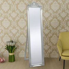 Greatstore Volně stojící zrcadlo barokní styl 160x40 cm stříbrné