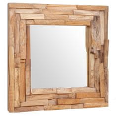 shumee vidaXL Dekorativní zrcadlo Teakové dřevo 60 x 60 cm Čtverec