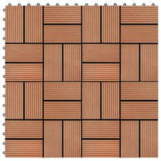 Greatstore 22 ks terasové dlaždice 30 x 30 cm 2 m2 WPC teakový odstín