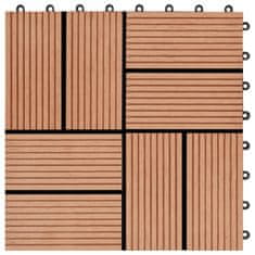 Petromila 22 ks terasové dlaždice 30 x 30 cm 2 m² WPC teakový odstín