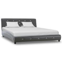 Vidaxl Rám postele šedý umělá kůže 140 x 200 cm