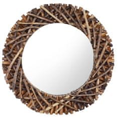 Petromila Nástěnné zrcadlo 60 cm teak kulaté