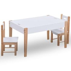 Greatstore 3dílná sada dětského tabulového stolu a židlí černobílá