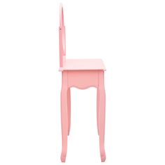 Greatstore Toaletní stolek se stoličkou růžový 65x36x128 cm pavlovnia MDF