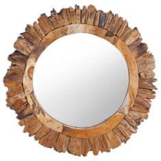 Petromila Nástěnné zrcadlo 60 cm teak kulaté