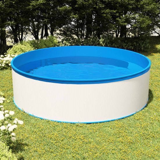 Greatstore Nadzemní bazén s žebříkem a čerpadlem 350 x 90 cm bílý