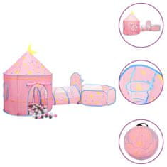 Greatstore Dětský stan na hraní s 250 míčky růžový 301 x 120 x 128 cm