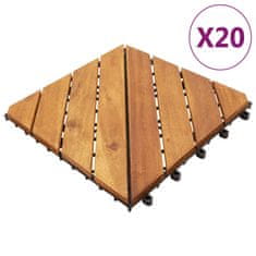 Petromila Terasové dlaždice 20 ks hnědé 30 x 30 cm masivní akáciové dřevo