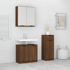Greatstore 3dílná sada koupelnových skříněk hnědý dub kompozitní dřevo
