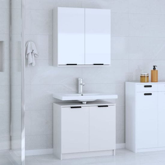 shumee 2dílná sada koupelnových skříněk bílá kompozitní dřevo