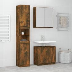 Greatstore 3dílná sada koupelnových skříněk kouřový dub kompozitní dřevo