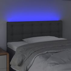 Greatstore Čelo postele s LED tmavě šedé 90x5x78/88 cm textil