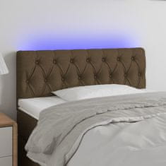 Greatstore Čelo postele s LED tmavě hnědé 100 x 7 x 78/88 cm textil