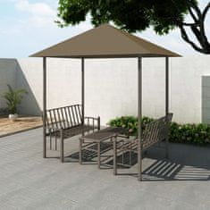 Petromila Zahradní altán + stůl a lavice 2,5x1,5x2,4 m taupe 180 g/m² 