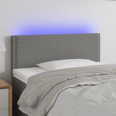 Greatstore Čelo postele s LED tmavě šedé 90x5x78/88 cm textil