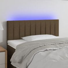 Greatstore Čelo postele s LED tmavě hnědé 100x5x78/88 cm textil