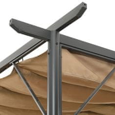 shumee Pergola se zatahovací střechou taupe 3 x 3 m ocel 180 g/m2